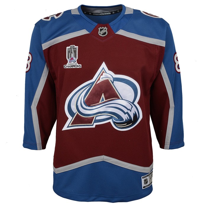 Cale Makar Colorado Avalanche Youth Home 2022 Stanley Cup Champions Premier Player Jersey - Burgundy