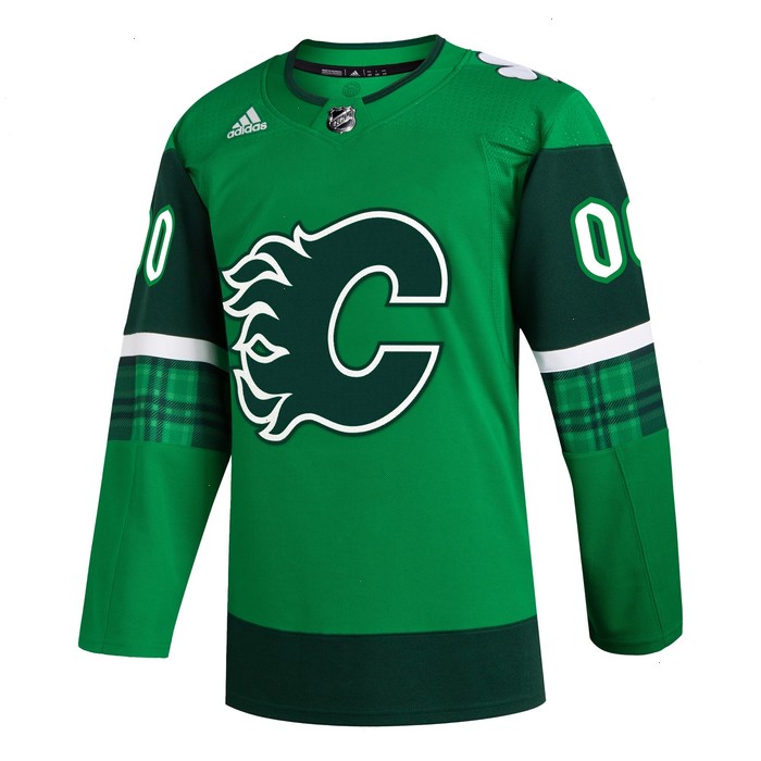 Calgary Flames adidas St. Patrick's Day Authentic Custom Jersey - Kelly Green