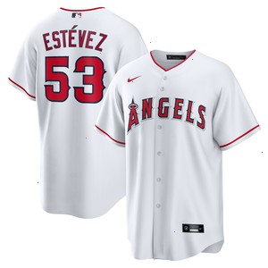 Carlos Estevez Los Angeles Angels Nike Home Replica Player Jersey - White