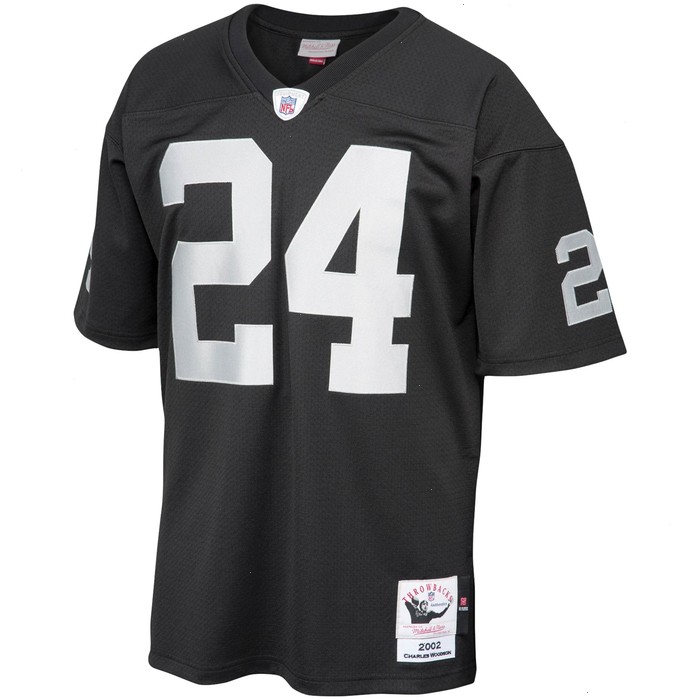 Charles Woodson Las Vegas Raiders Mitchell & Ness 2002 Authentic Throwback Retired Player Jersey - Black