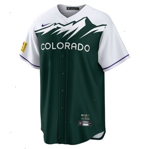 Charlie Blackmon Colorado Rockies Nike City Connect Replica Player Jersey - White/Forest Green