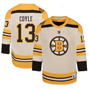 Charlie Coyle Boston Bruins Youth 100th Anniversary Replica Player Jersey - Cream