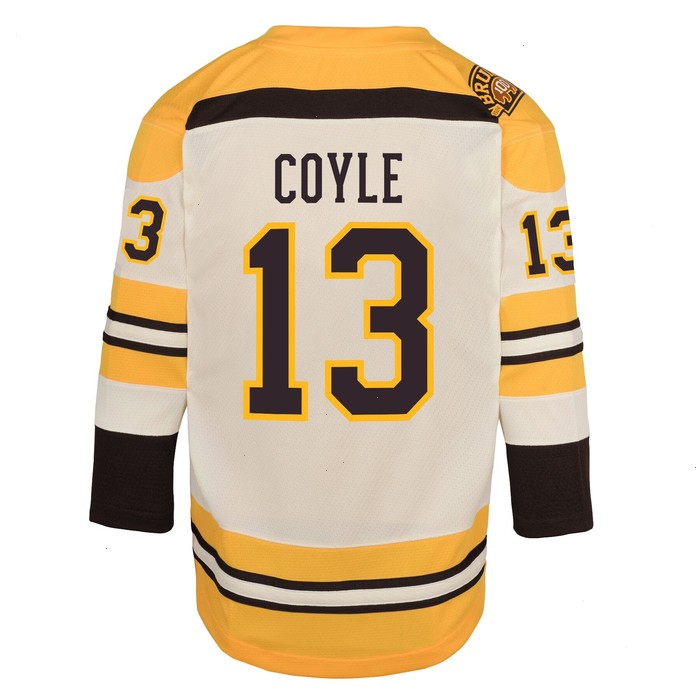 Charlie Coyle Boston Bruins Youth 100th Anniversary Replica Player Jersey - Cream