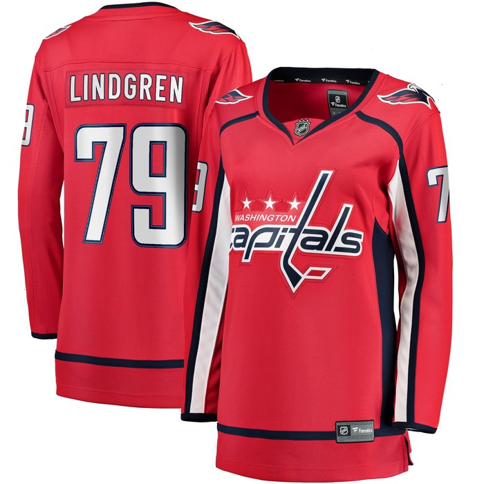 Charlie Lindgren Washington Capitals Fanatics Branded Women's Home Breakaway Player Jersey - Red