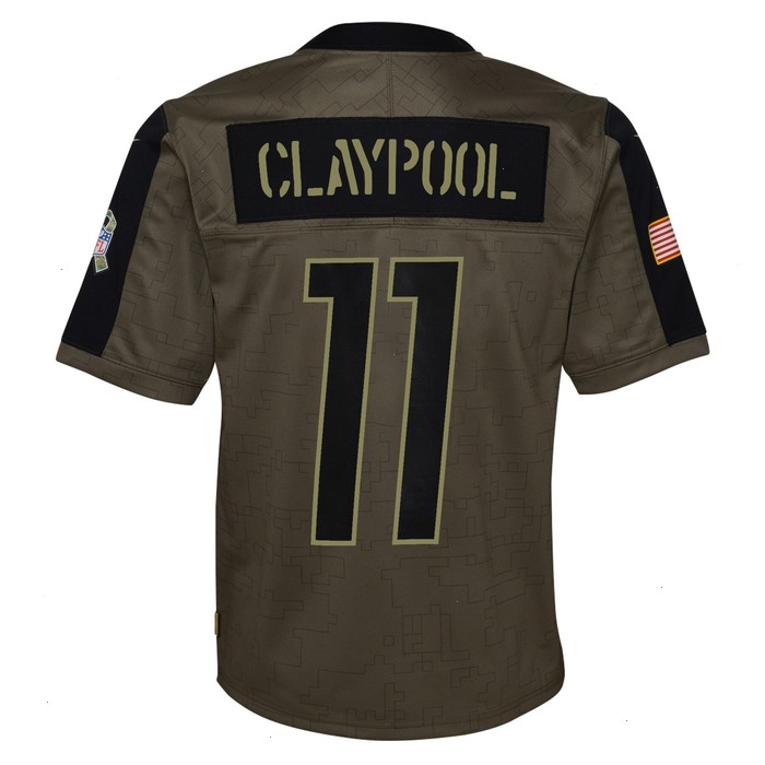 Chase Claypool Pittsburgh Steelers Nike Youth 2021 Salute To Service Game Jersey - Olive