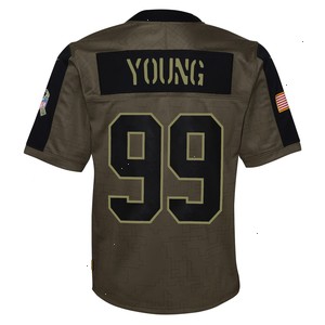 Chase Young Washington Football Team Nike Youth 2021 Salute To Service Game Jersey - Olive