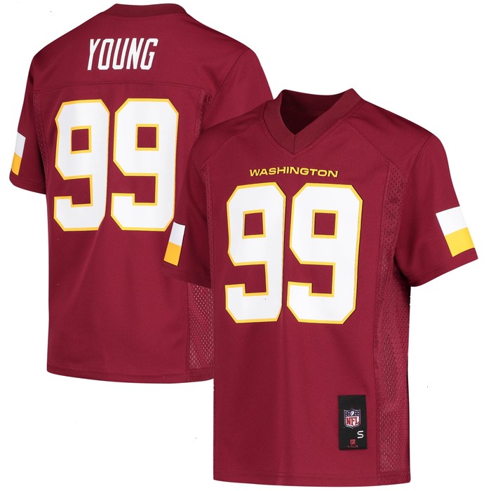 Chase Young Washington Football Team Youth Replica Player Jersey - Burgundy