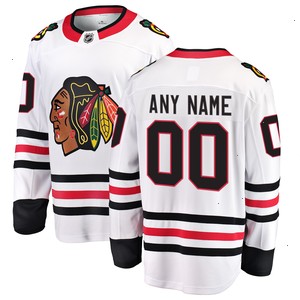 Chicago Blackhawks Fanatics Branded Away Breakaway Custom Jersey - White