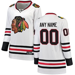 Chicago Blackhawks Fanatics Branded Women's Away Breakaway Custom Jersey - White