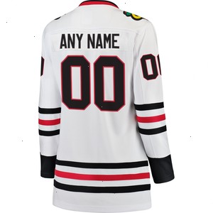 Chicago Blackhawks Fanatics Branded Women's Away Breakaway Custom Jersey - White