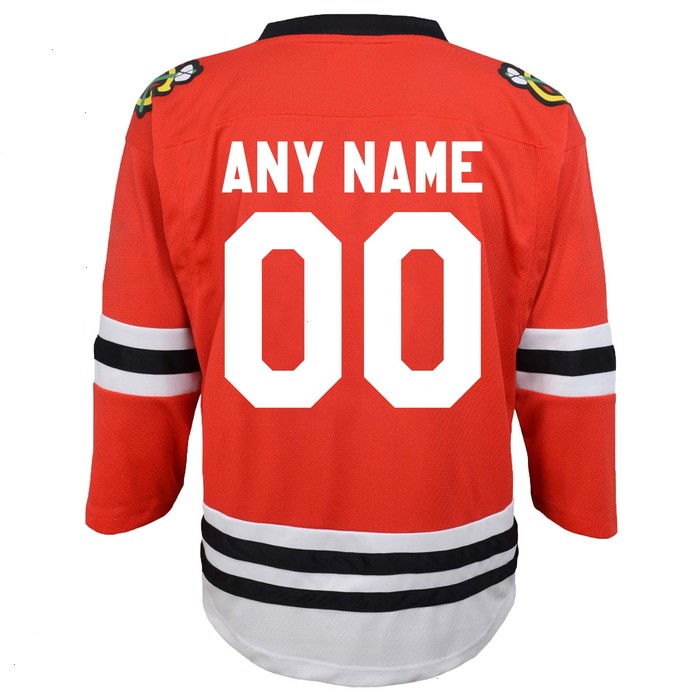 Chicago Blackhawks Youth Replica Custom Jersey - Red