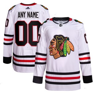 Chicago Blackhawks adidas Away Primegreen Authentic Pro Custom Jersey - White