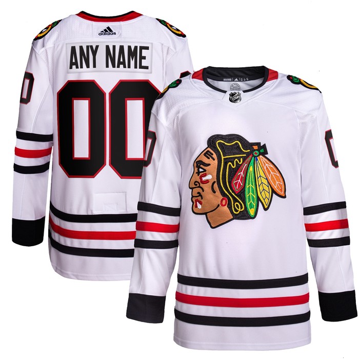 Chicago Blackhawks adidas Away Primegreen Authentic Pro Custom Jersey - White