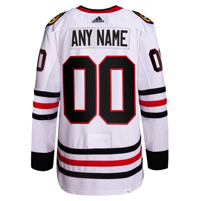 Chicago Blackhawks adidas Away Primegreen Authentic Pro Custom Jersey - White