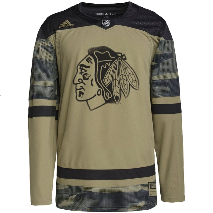 Chicago Blackhawks adidas Military Appreciation Team Authentic Custom Practice Jersey - Camo