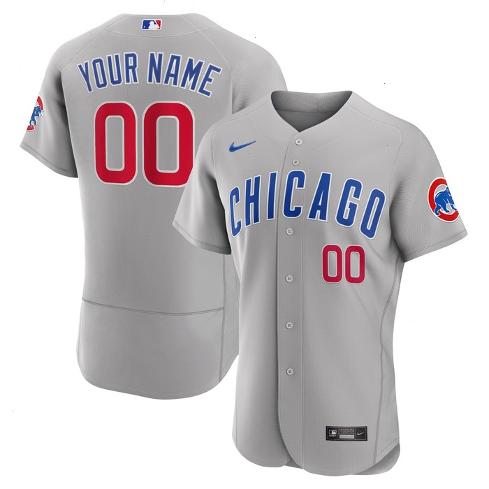 Chicago Cubs Nike Road Authentic Custom Jersey - Gray