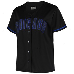 Chicago Cubs Profile Women's Plus Size Pop Fashion Jersey - Black