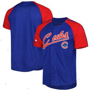 Chicago Cubs Stitches Button-Down Raglan Fashion Jersey - Royal