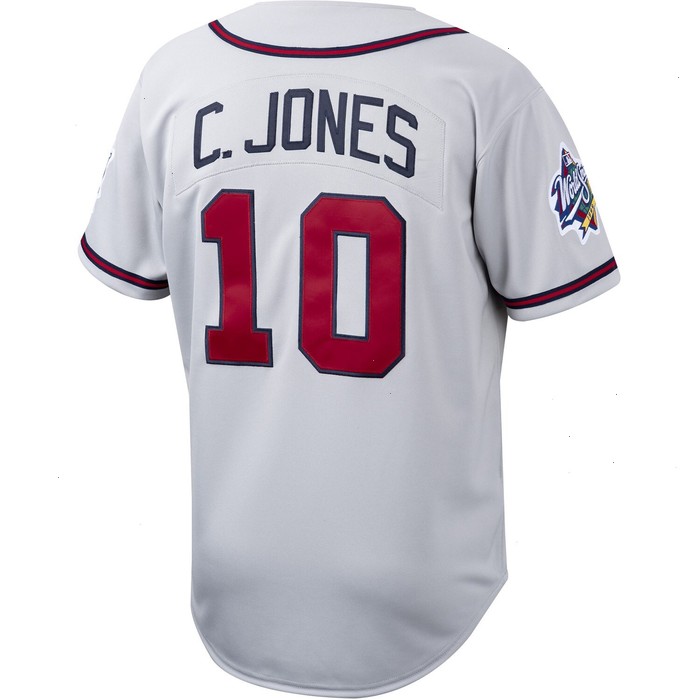 Chipper Jones Atlanta Braves Mitchell & Ness Cooperstown Collection Authentic Jersey - Gray