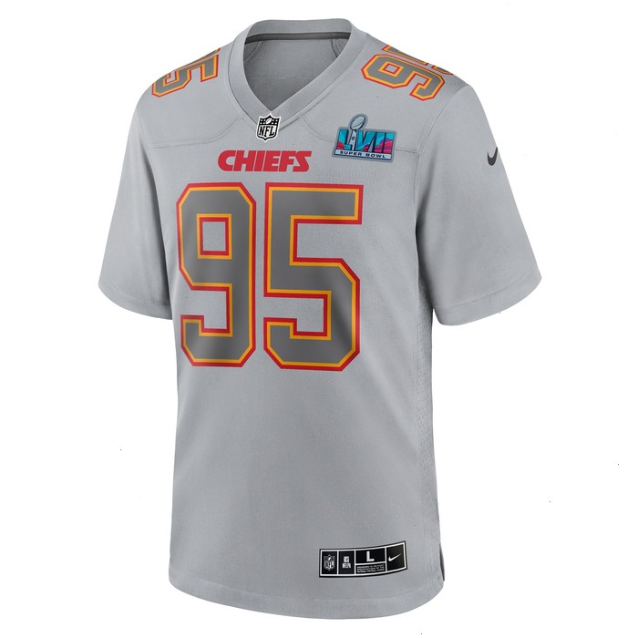 Chris Jones Kansas City Chiefs Nike Super Bowl LVII Patch Atmosphere Fashion Game Jersey - Gray