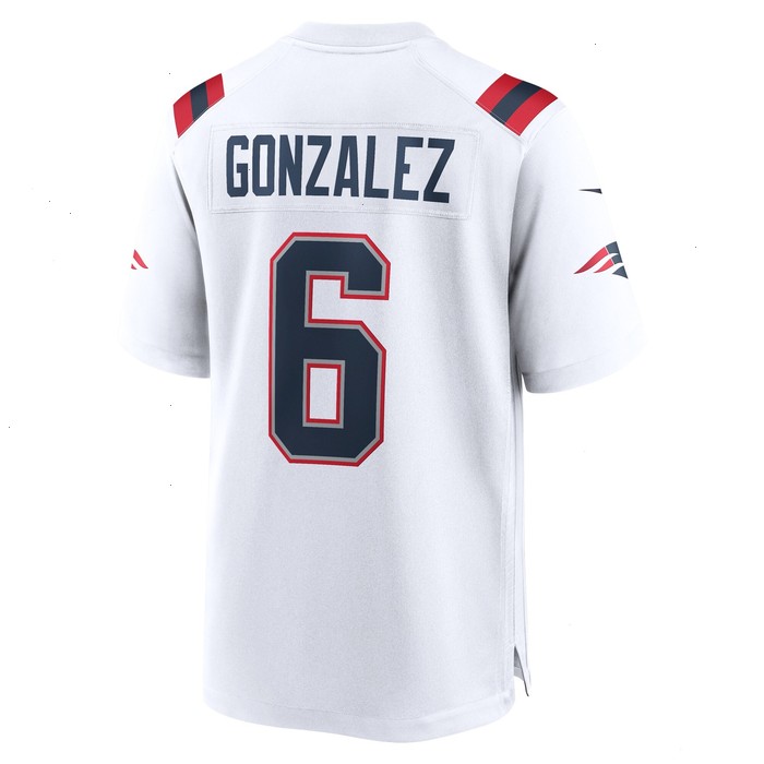 Christian Gonzalez New England Patriots Nike Game Jersey - White