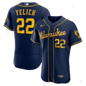 Christian Yelich Milwaukee Brewers Nike 50th Season Alternate Authentic Player Jersey - Navy