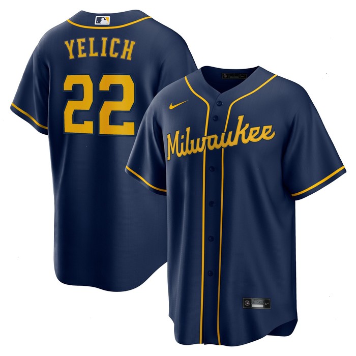 Christian Yelich Milwaukee Brewers Nike Alternate Replica Player Jersey - Navy