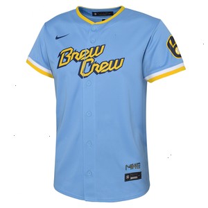 Christian Yelich Milwaukee Brewers Nike Preschool 2022 City Connect Replica Player Jersey - Powder Blue