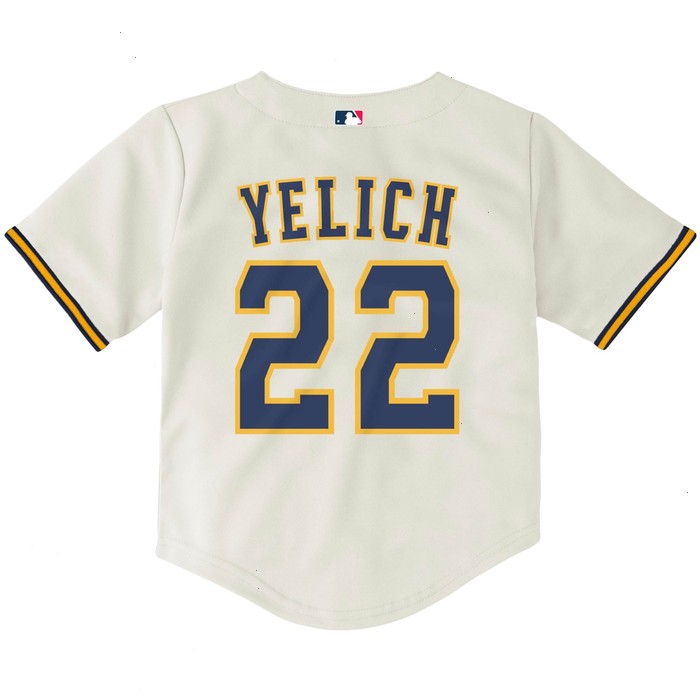 Christian Yelich Milwaukee Brewers Nike Toddler Home Replica Player Jersey - Cream