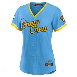 Christian Yelich Milwaukee Brewers Nike Women's 2022 City Connect Replica Player Jersey - Powder Blue