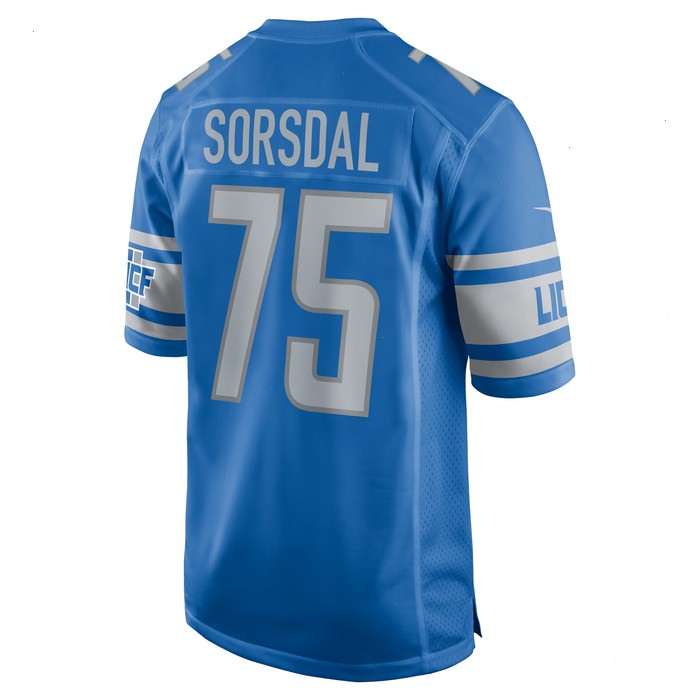 Colby Sorsdal Detroit Lions Nike Team Game Jersey - Blue