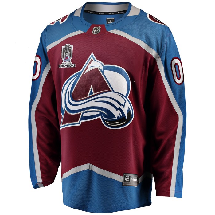 Colorado Avalanche Fanatics Branded Home 2022 Stanley Cup Champions Breakaway Custom Jersey - Burgundy