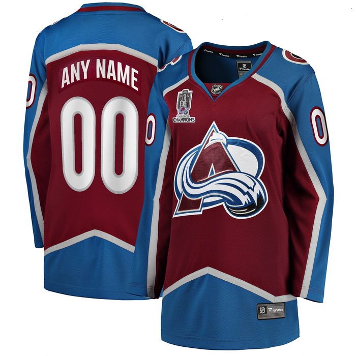 Colorado Avalanche Fanatics Branded Women's Home 2022 Stanley Cup Champions Breakaway Custom Jersey - Burgundy