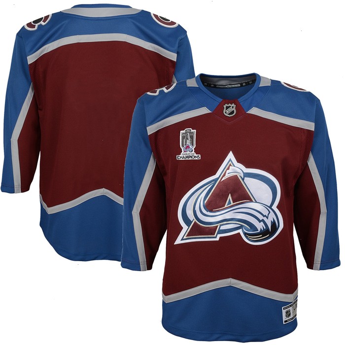 Colorado Avalanche Youth Home 2022 Stanley Cup Champions Premier Jersey - Burgundy