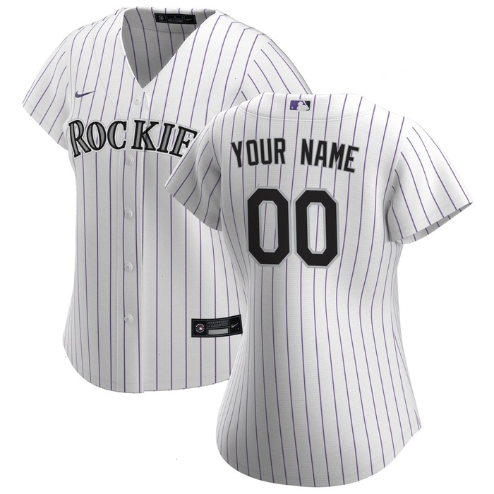 Colorado Rockies Nike Women's Home Replica Custom Jersey - White