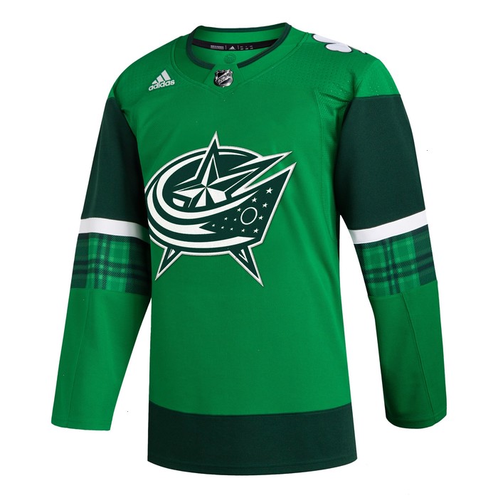 Columbus Blue Jackets adidas 2023 St. Patrick's Day Primegreen Authentic Jersey - Kelly Green