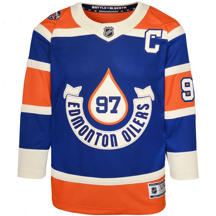 Connor McDavid Edmonton Oilers Youth 2023 NHL Heritage Classic Premier Player Jersey – Royal