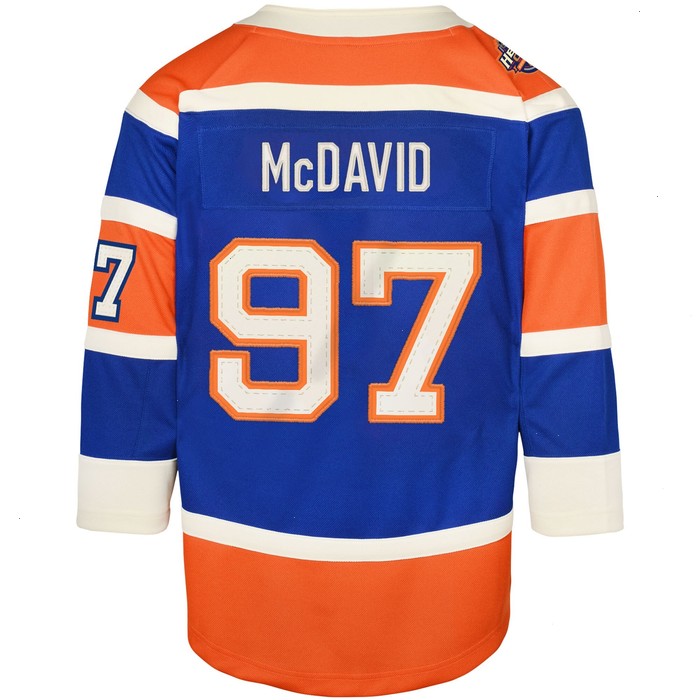 Connor McDavid Edmonton Oilers Youth 2023 NHL Heritage Classic Premier Player Jersey – Royal