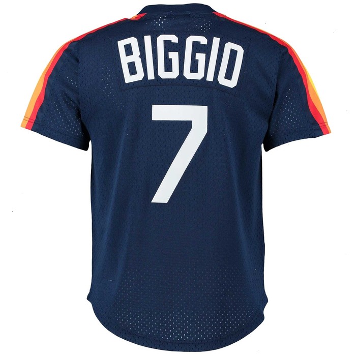 Craig Biggio Houston Astros Mitchell & Ness 1991 Cooperstown Collection Mesh Pullover Jersey - Navy