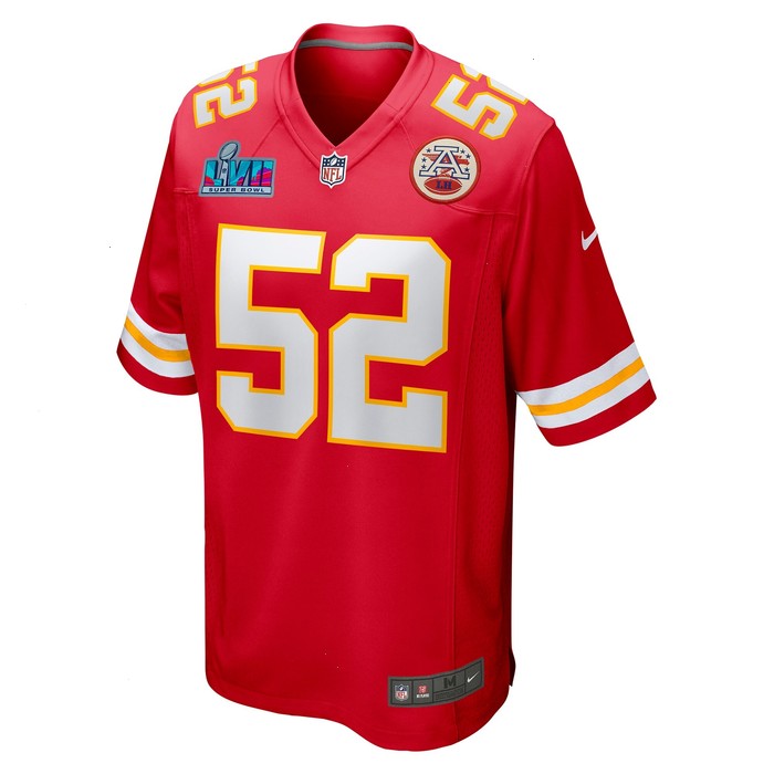 Creed Humphrey Kansas City Chiefs Nike Super Bowl LVII Patch Game Jersey - Red