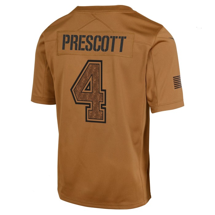 Dak Prescott Dallas Cowboys Nike Youth 2023 Salute To Service Limited Jersey - Brown