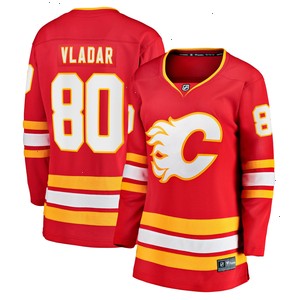 Daniel Vladar Calgary Flames Fanatics Branded Women's Home Breakaway Player Jersey - Red