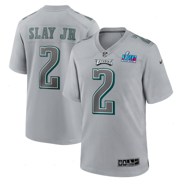 Darius Slay Jr. Philadelphia Eagles Nike Super Bowl LVII Patch Atmosphere Fashion Game Jersey - Gray