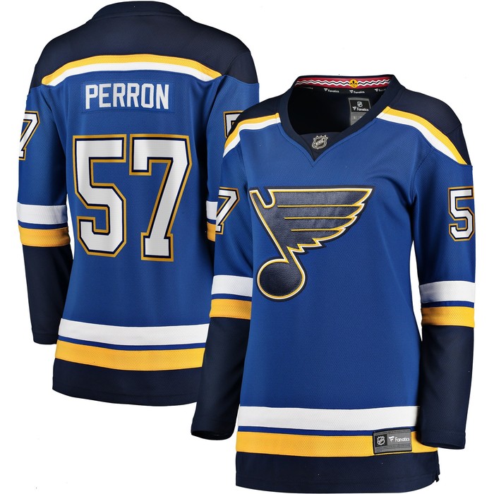 David Perron St. Louis Blues Fanatics Branded Women's Home Breakaway Player Jersey - Blue