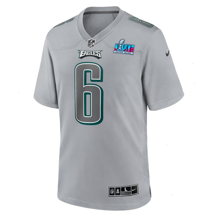 DeVonta Smith Philadelphia Eagles Nike Super Bowl LVII Patch Atmosphere Fashion Game Jersey - Gray