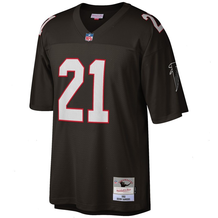 Deion Sanders Atlanta Falcons Mitchell & Ness Big & Tall 1992 Retired Player Replica Jersey - Black