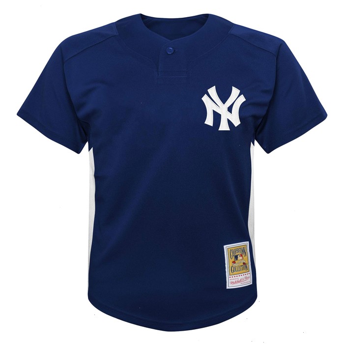 Derek Jeter New York Yankees Mitchell & Ness Youth Team Cooperstown Collection Mesh Batting Practice Jersey - Navy