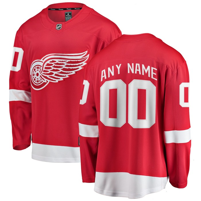 Detroit Red Wings Fanatics Branded Home Breakaway Custom Jersey - Red