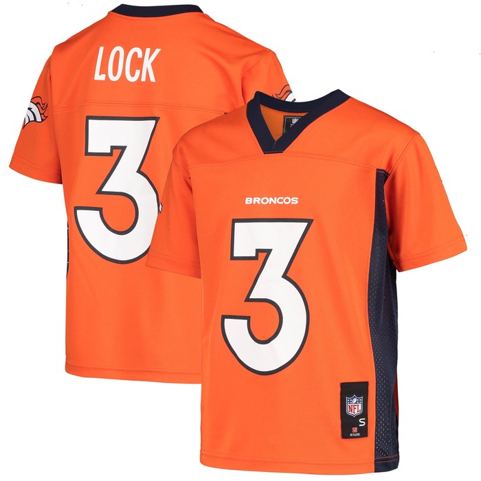 Drew Lock Denver Broncos Youth Replica Player Jersey - Orange