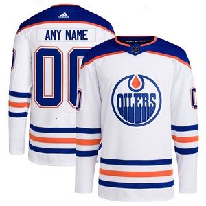 Edmonton Oilers adidas Away Primegreen Authentic Pro Custom Jersey - White